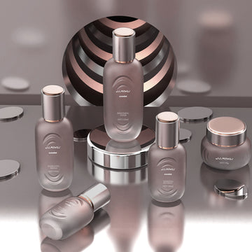 Luxury Glass Lotion Toner Bottle and Cream Jar Set Empty Skincare Recyclable Cosmetic Packaging Container Bottle