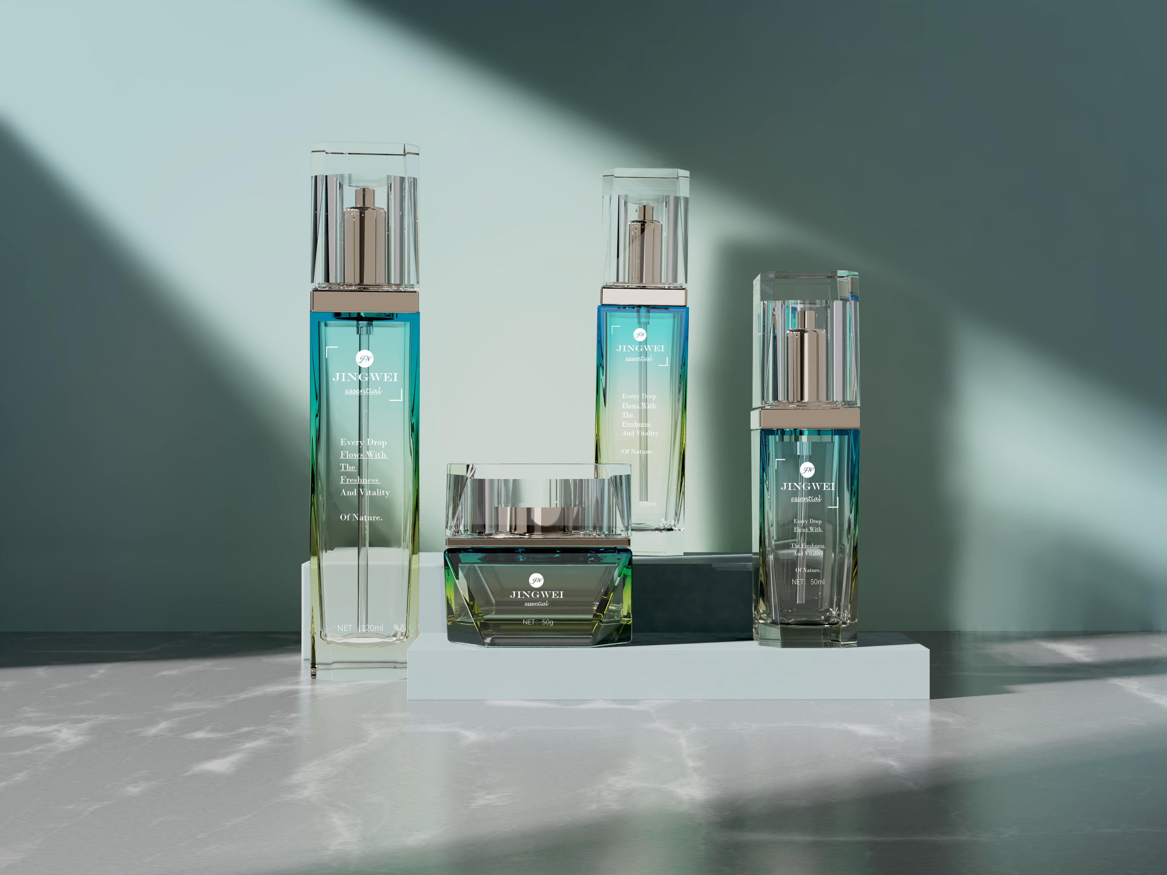 Luxury Customized logo 30 40 100 120 ml Glass Twist up Pump Cosmetic Lotion Cream Serum Pump Packaging Bottle